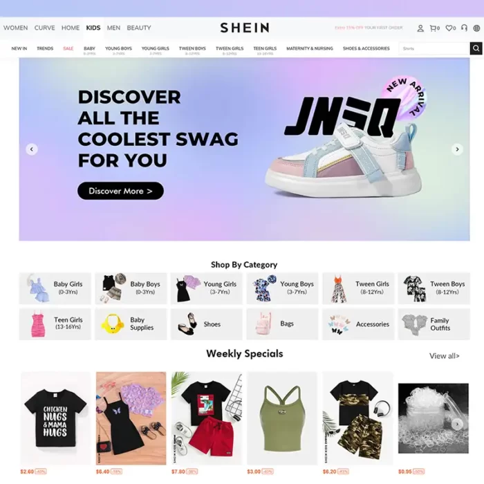 Shein Main Page